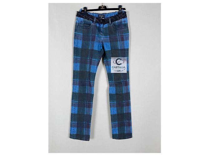 Chanel Nuevos Jeans Tartan Icon París / Edimburgo Azul - vista 6
