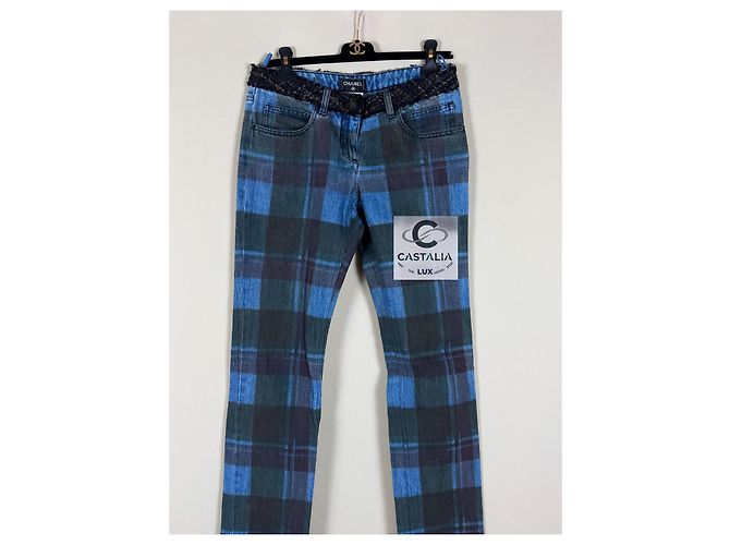 Chanel Nuevos Jeans Tartan Icon París / Edimburgo Azul - vista 7