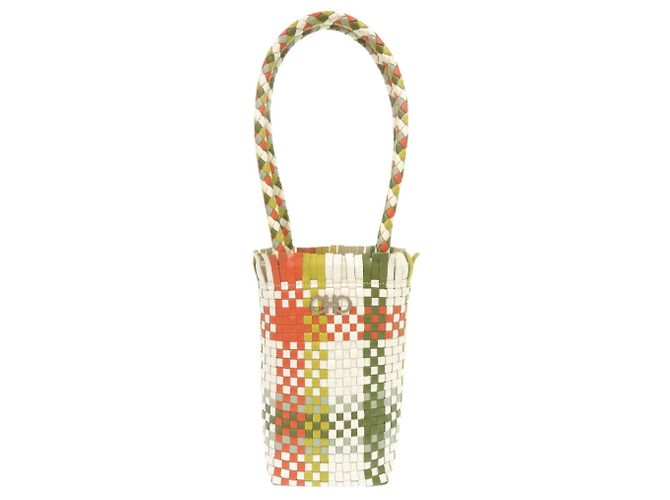 Bolso de cuero Gancini de Salvatore Ferragamo Blanco Verde Naranja - vista 2