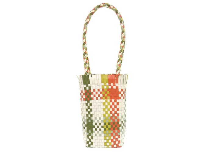 Bolso de cuero Gancini de Salvatore Ferragamo Blanco Verde Naranja - vista 3
