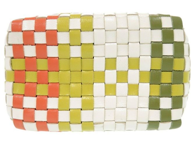 Bolso de cuero Gancini de Salvatore Ferragamo Blanco Verde Naranja - vista 4