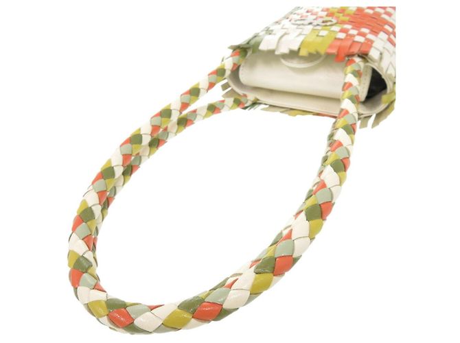 Bolso de cuero Gancini de Salvatore Ferragamo Blanco Verde Naranja - vista 6