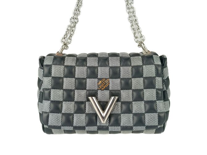 Borsa a Spalla Damier Twist BB di Louis Vuitton Nero Bianco - vista 2