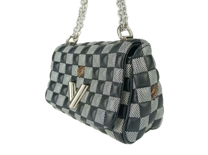 Borsa a Spalla Damier Twist BB di Louis Vuitton Nero Bianco - vista 3