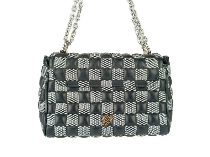 Borsa a Spalla Damier Twist BB di Louis Vuitton Nero Bianco - vista 4