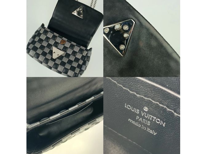 Borsa a Spalla Damier Twist BB di Louis Vuitton Nero Bianco - vista 9