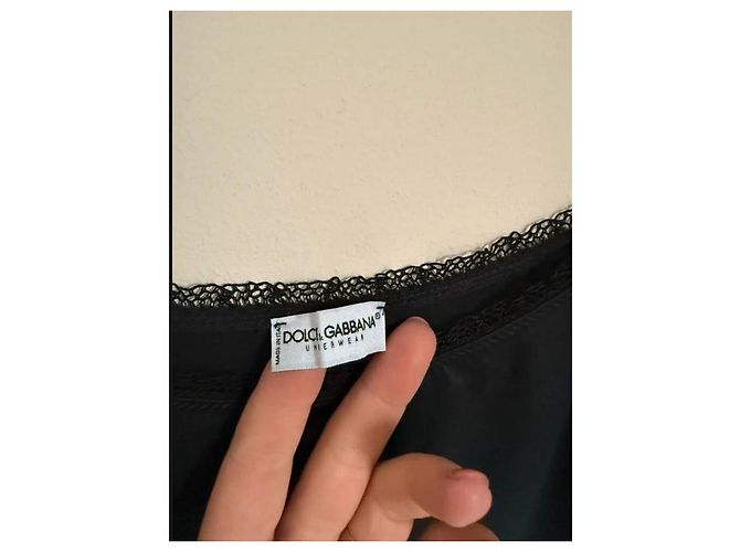 Camiseta de seda Dolce & Gabbana con encaje negro - vista 3