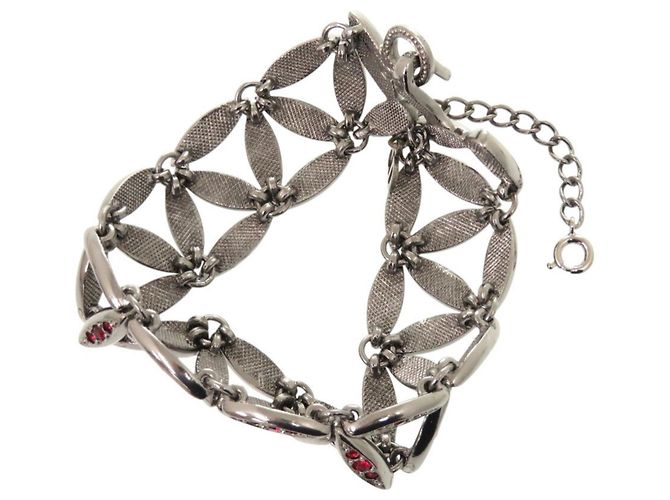 Bracciale in metallo rosso Christian Dior - vista 3