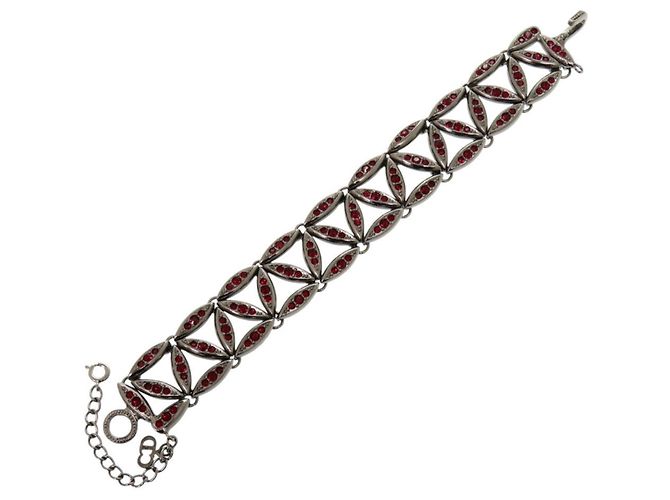 Bracciale in metallo rosso Christian Dior - vista 4