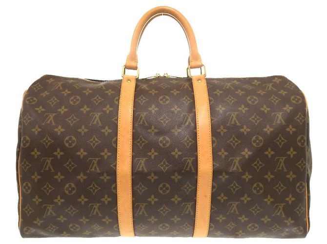Borsa Boston Monogram Keepall 50 di Louis Vuitton Marrone Monogramma - vista 3