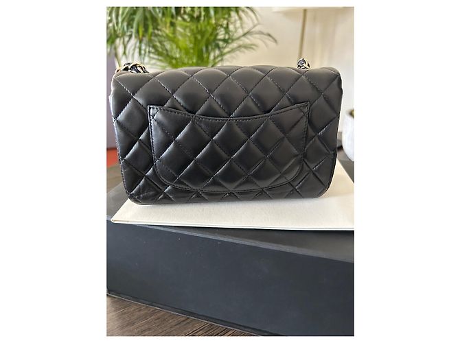 Timeless Chanel Mini borsa classica nera in agnello Nero - vista 3