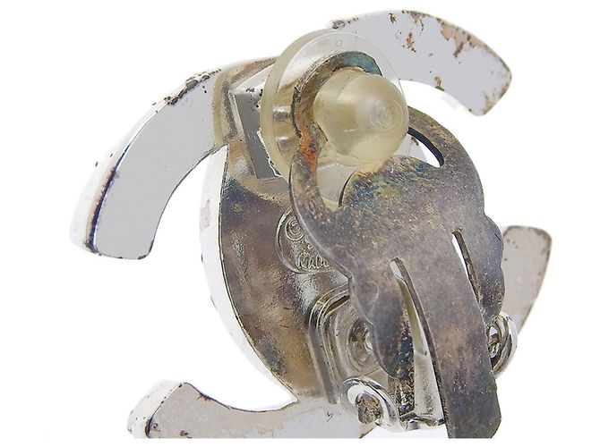 Chanel Coco Mark Clip Ohrringe Silber - Ansicht 4