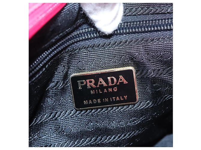 PRADA Borsa a mano in nylon rosa Auth 109805 - vista 18