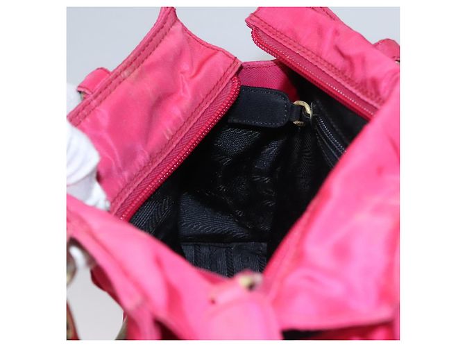 PRADA Borsa a mano in nylon rosa Auth 109805 - vista 20