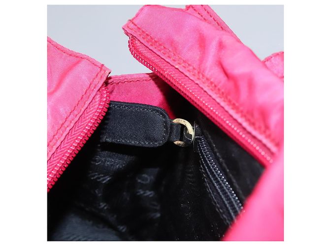 PRADA Borsa a mano in nylon rosa Auth 109805 - vista 21
