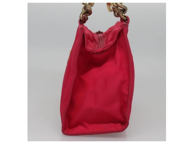PRADA Borsa a mano in nylon rosa Auth 109805 - vista 3