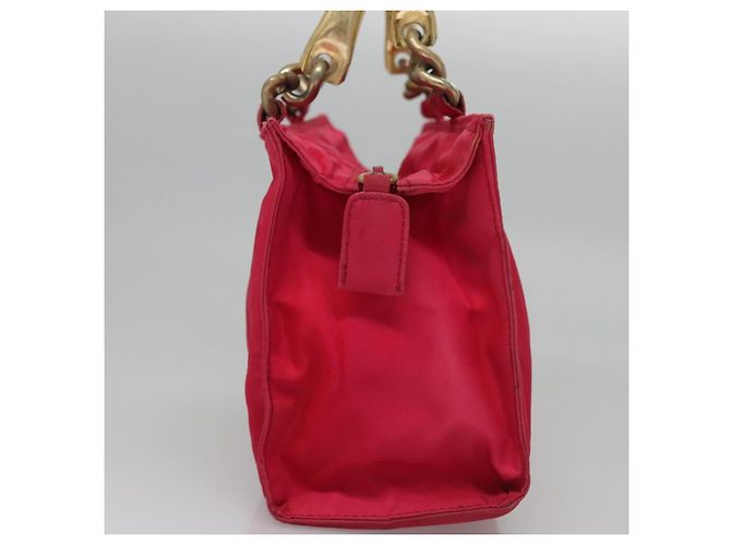 PRADA Borsa a mano in nylon rosa Auth 109805 - vista 4