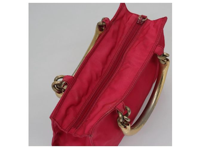 PRADA Borsa a mano in nylon rosa Auth 109805 - vista 6