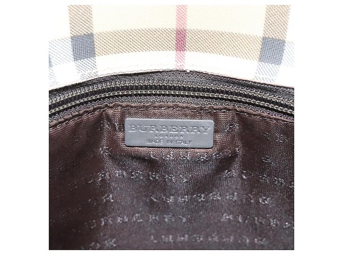 Bolsa Tote Burberry Nova Check em couro PVC bege e marrom Auth BA401 - vista 10