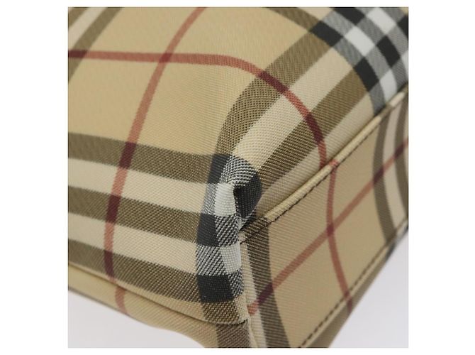 Bolsa Tote Burberry Nova Check em couro PVC bege e marrom Auth BA401 - vista 14