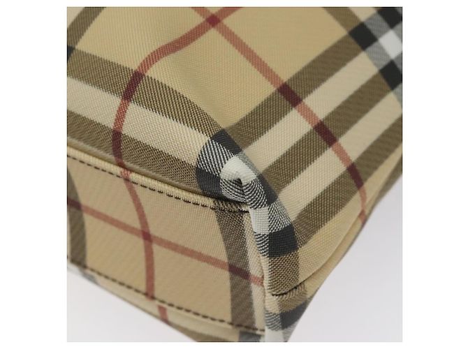 Bolsa Tote Burberry Nova Check em couro PVC bege e marrom Auth BA401 - vista 15