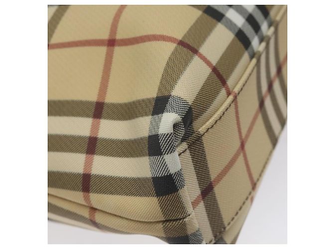 Bolsa Tote Burberry Nova Check em couro PVC bege e marrom Auth BA401 - vista 16