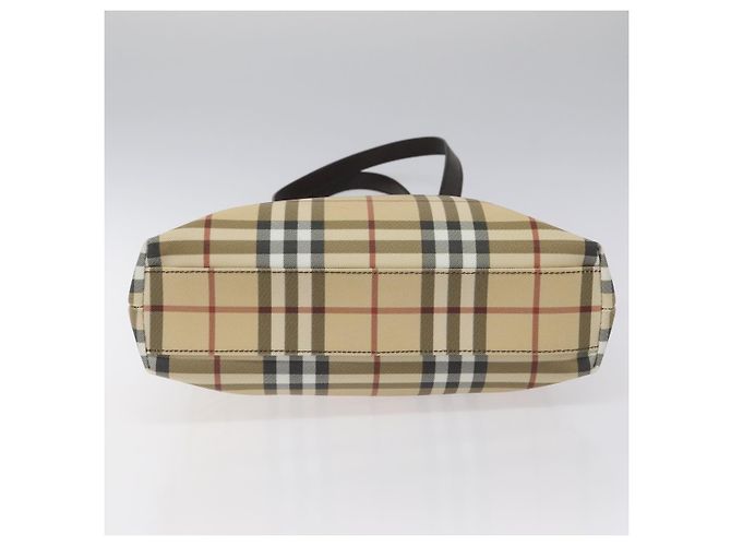 Bolsa Tote Burberry Nova Check em couro PVC bege e marrom Auth BA401 - vista 5