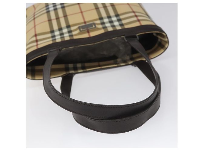 Bolsa Tote Burberry Nova Check em couro PVC bege e marrom Auth BA401 - vista 7