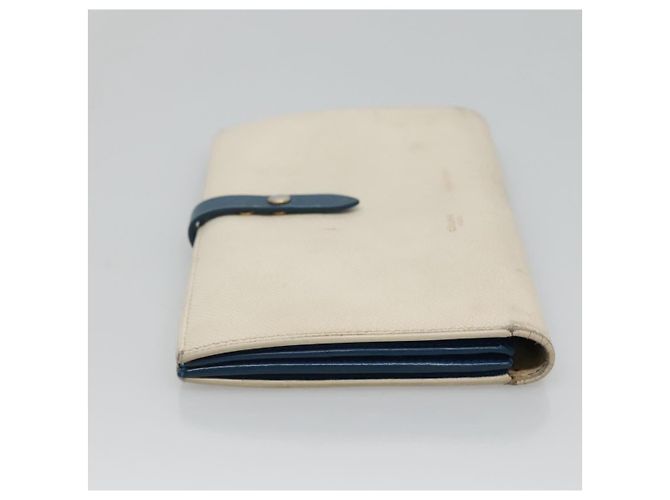 Céline CELINE Grande Portafoglio con Tracolla in Pelle Bianca Auth ar13263 Bianco - vista 5