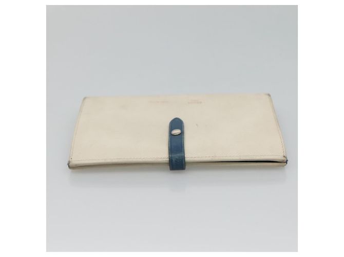 Céline CELINE Grande Portafoglio con Tracolla in Pelle Bianca Auth ar13263 Bianco - vista 6