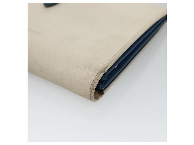 Céline CELINE Grande Portafoglio con Tracolla in Pelle Bianca Auth ar13263 Bianco - vista 8