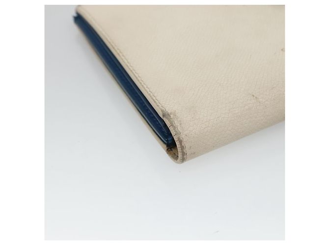 Céline CELINE Grande Portafoglio con Tracolla in Pelle Bianca Auth ar13263 Bianco - vista 9