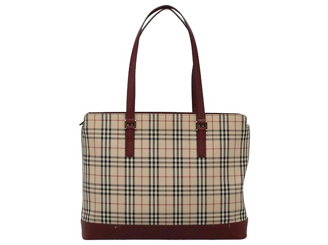 Burberry Nova Check Tote Bag aus Canvas Beige Gold Auth KD099 Golden - Ansicht 13
