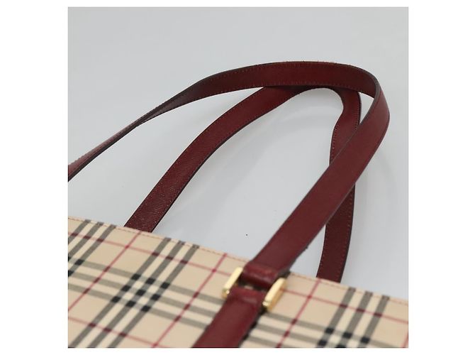 Burberry Nova Check Tote Bag aus Canvas Beige Gold Auth KD099 Golden - Ansicht 8