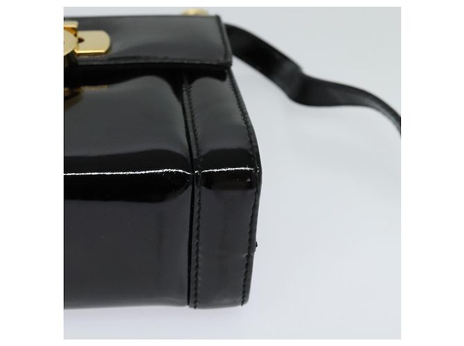 Borsa a Spalla Gancini Salvatore Ferragamo Smalto Nero Oro Auth KD105 D'oro - vista 11
