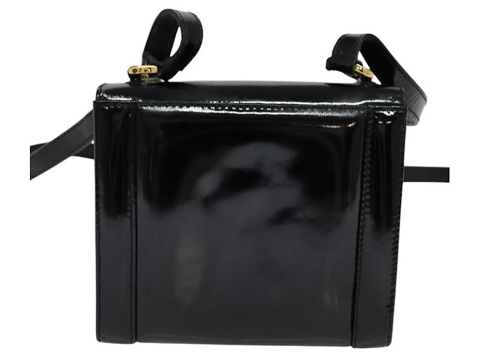 Borsa a Spalla Gancini Salvatore Ferragamo Smalto Nero Oro Auth KD105 D'oro - vista 3