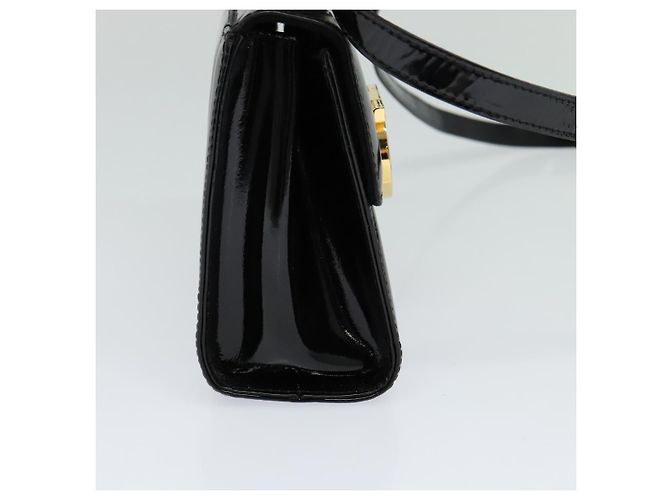 Borsa a Spalla Gancini Salvatore Ferragamo Smalto Nero Oro Auth KD105 D'oro - vista 4