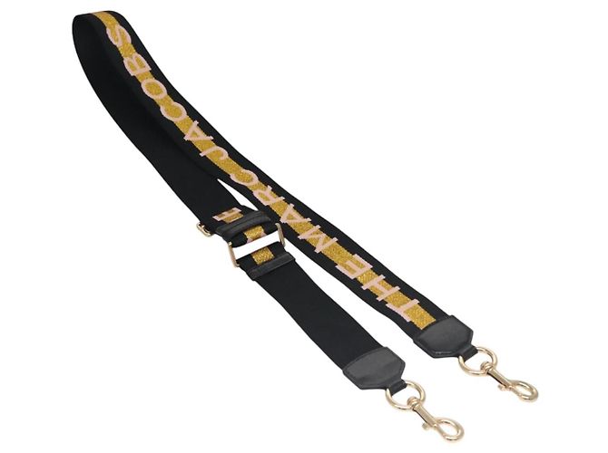 Marc Jacobs Adjustable Shoulder Strap Canvas 38.6""-57.1"" Black Auth am7732 - view 2