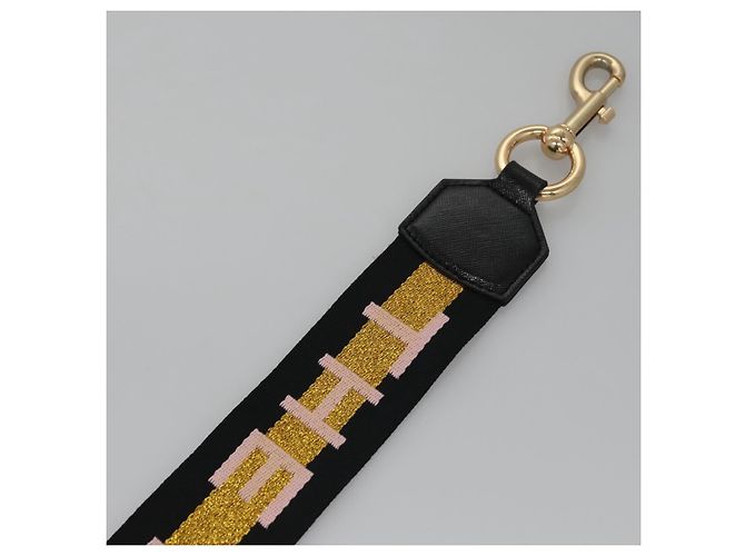 Marc Jacobs Adjustable Shoulder Strap Canvas 38.6""-57.1"" Black Auth am7732 - view 3