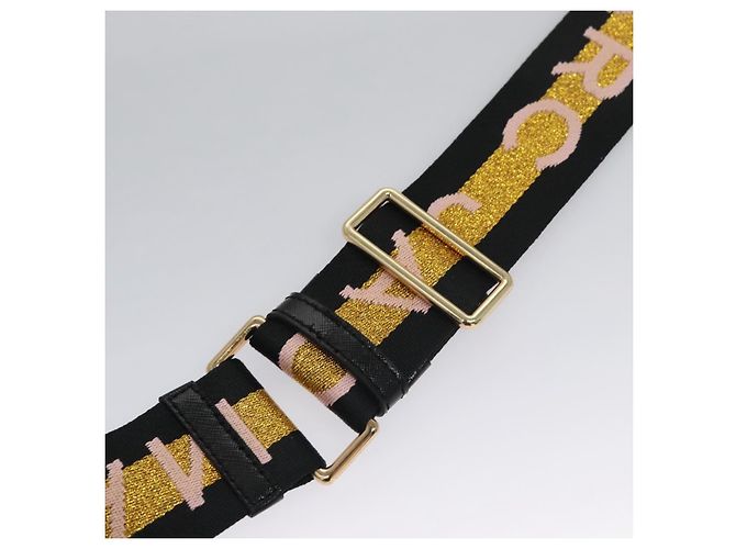 Marc Jacobs Adjustable Shoulder Strap Canvas 38.6""-57.1"" Black Auth am7732 - view 8