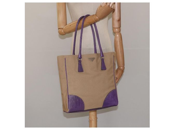 PRADA Tote Tasche aus Canvas Beige Auth ep7542 - Ansicht 22