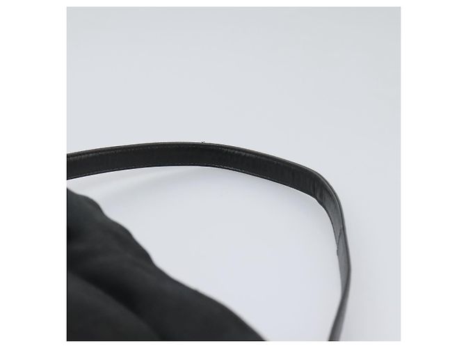 FENDI Mamma Baguette Bolsa de Hombro Nylon Negro Plata Auth ep7496 - vista 14
