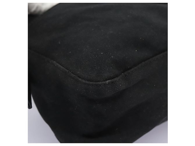 FENDI Mamma Baguette Bolsa de Hombro Nylon Negro Plata Auth ep7496 - vista 15