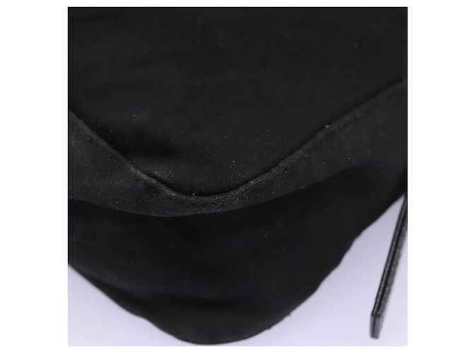 FENDI Mamma Baguette Bolsa de Hombro Nylon Negro Plata Auth ep7496 - vista 17