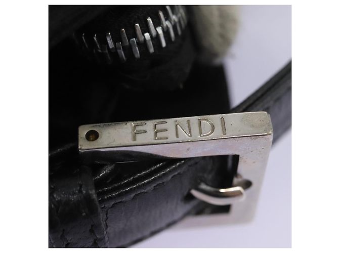 FENDI Mamma Baguette Bolsa de Hombro Nylon Negro Plata Auth ep7496 - vista 18