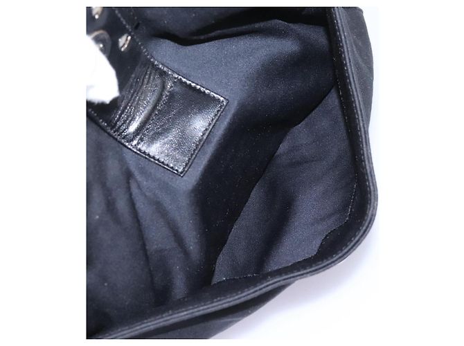 FENDI Mamma Baguette Bolsa de Hombro Nylon Negro Plata Auth ep7496 - vista 20