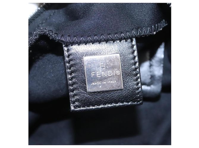 FENDI Mamma Baguette Bolsa de Hombro Nylon Negro Plata Auth ep7496 - vista 22