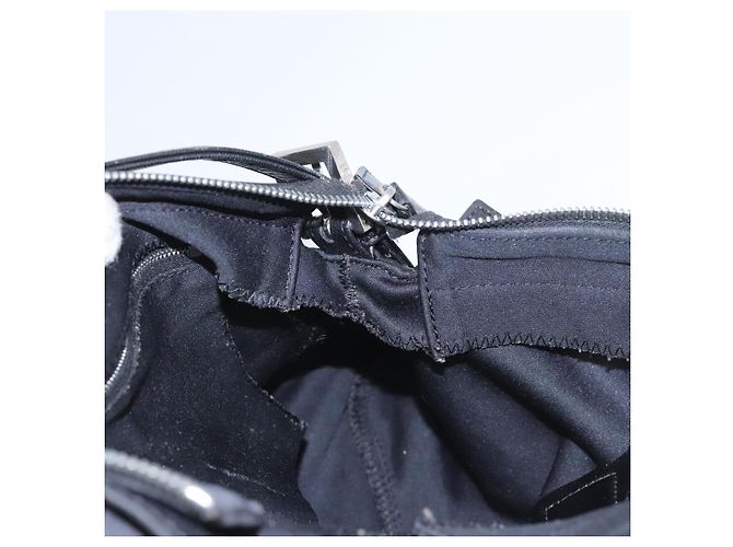 FENDI Mamma Baguette Bolsa de Hombro Nylon Negro Plata Auth ep7496 - vista 23