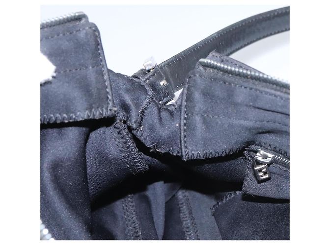 FENDI Mamma Baguette Bolsa de Hombro Nylon Negro Plata Auth ep7496 - vista 24