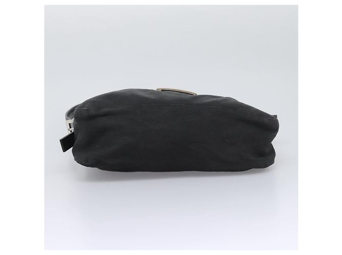 FENDI Mamma Baguette Bolsa de Hombro Nylon Negro Plata Auth ep7496 - vista 5